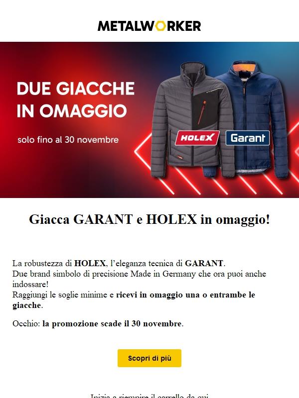 Omaggio per te: 2 giacche incluse nel tuo prossimo ordine  🎁