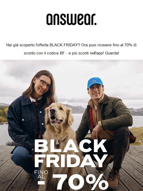 Un regalo speciale per te! Usa il codice BF!