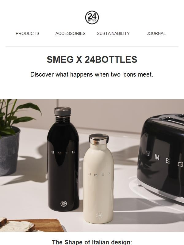 ✨ SMEG X 24Bottles: the shape of Italian design.