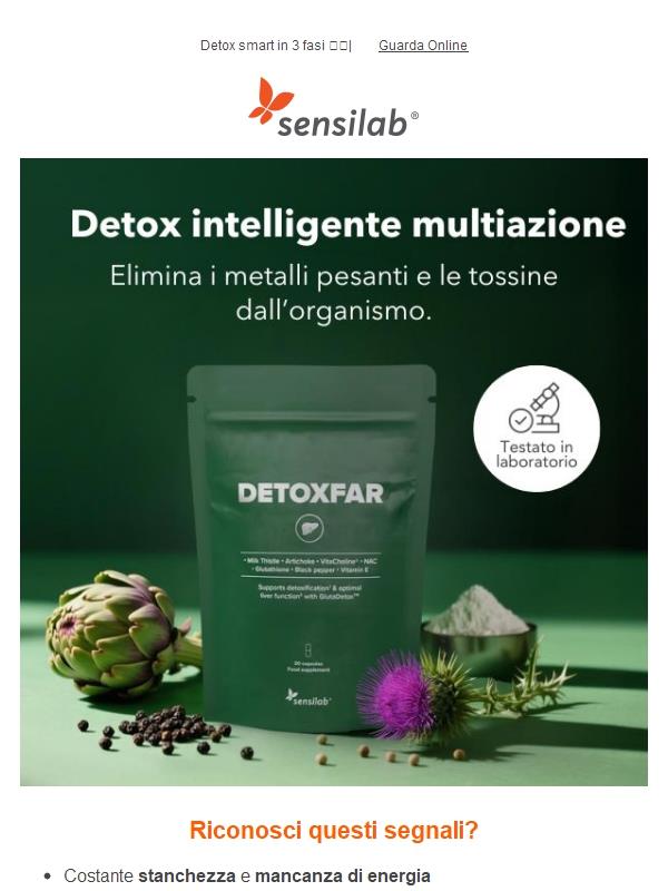 Addio a tossine e metalli pesanti 👩‍⚕️