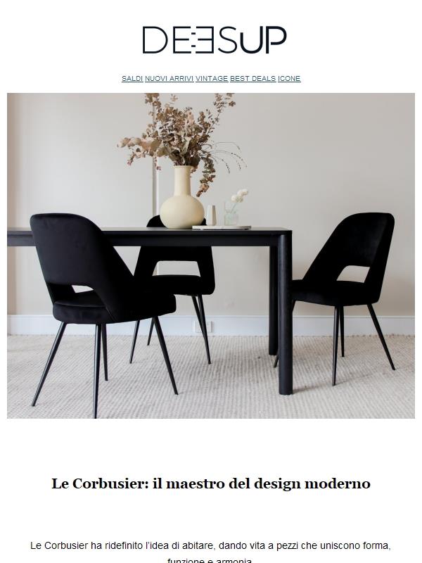 🪑 Scopri i prodotti di Le Corbusier su Deesup