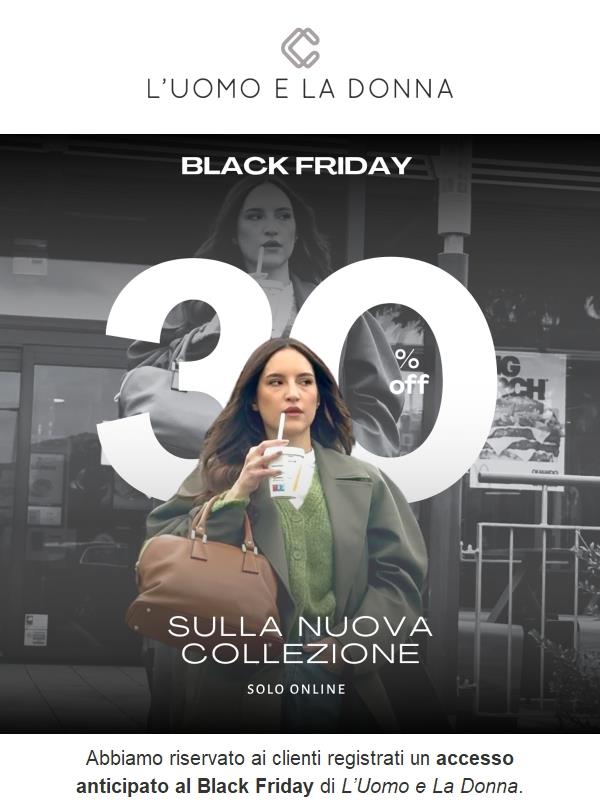 Black Friday Accesso Anticipato – 30% Off solo per te!
