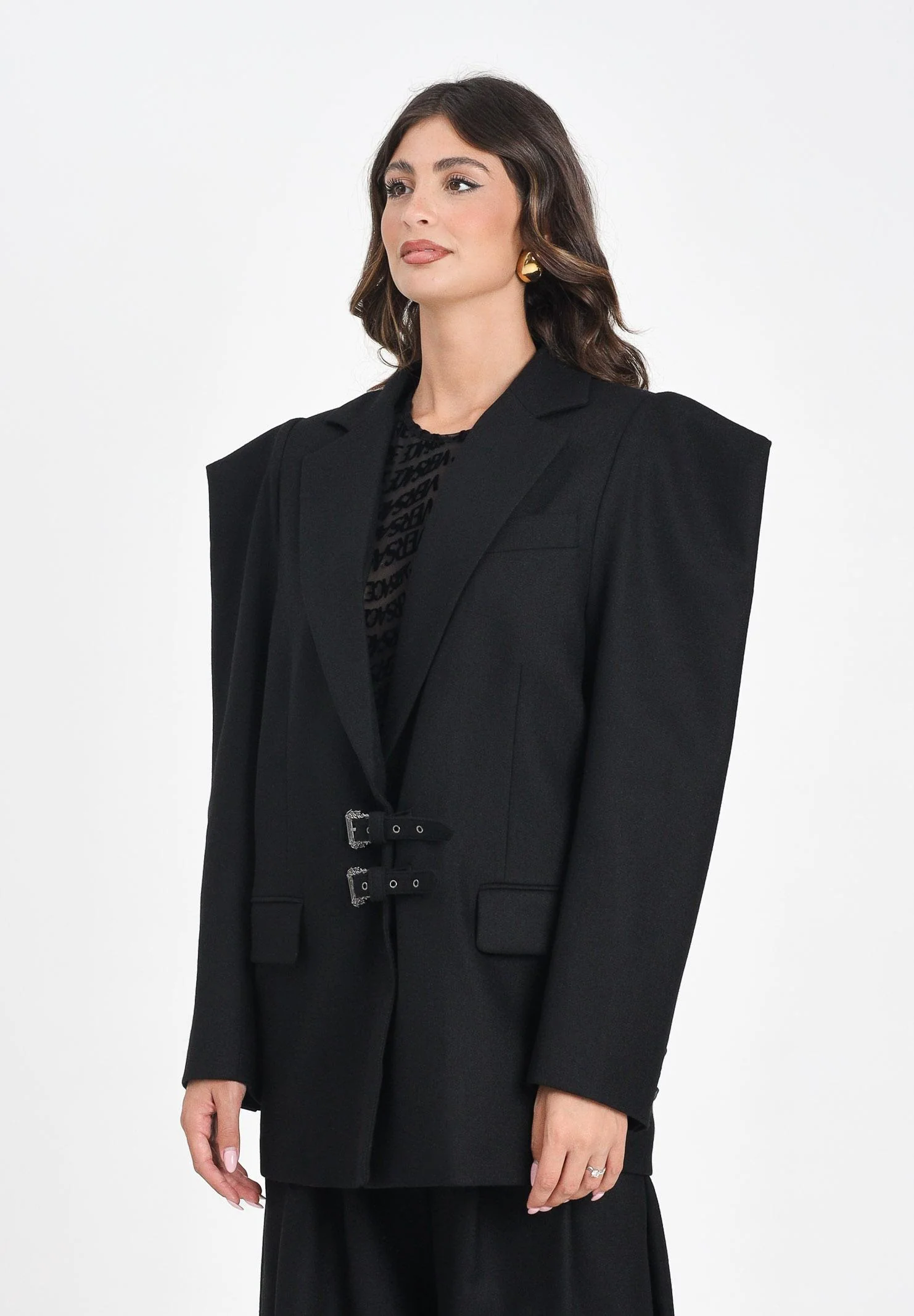 Image of VERSACE JEANS COUTURE Giacca strutturata nera da donna