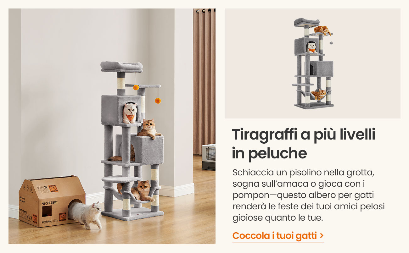 Tiragraffi a più livelli in peluche