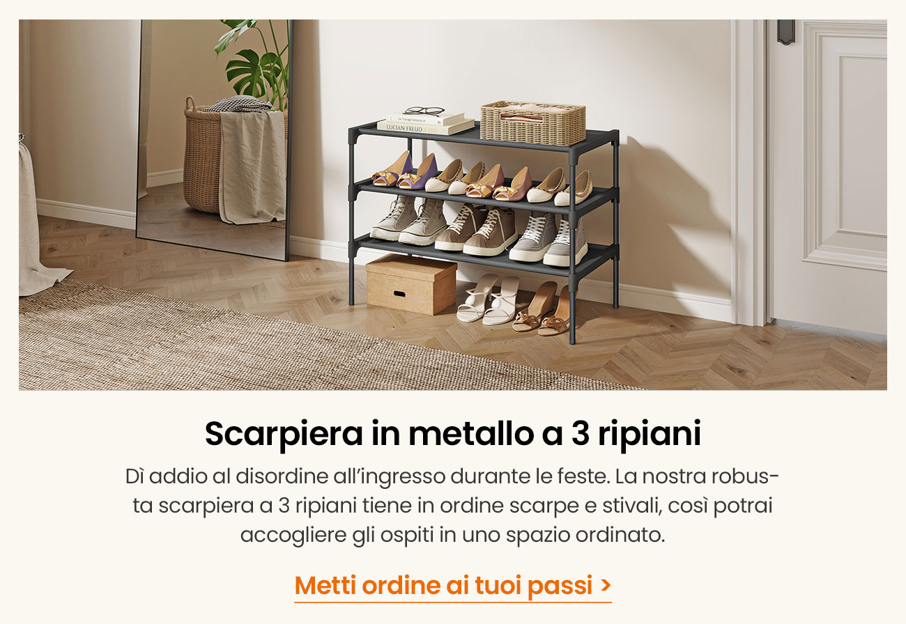 Scarpiera in metallo a 3 ripiani