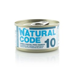 Image of Natural Code 10 Tonno e Piccoli Pesci Bianchi 85gr umido gatto
