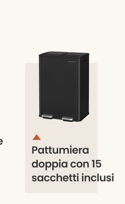 Pattumiera doppia con 15 sacchetti inclusi