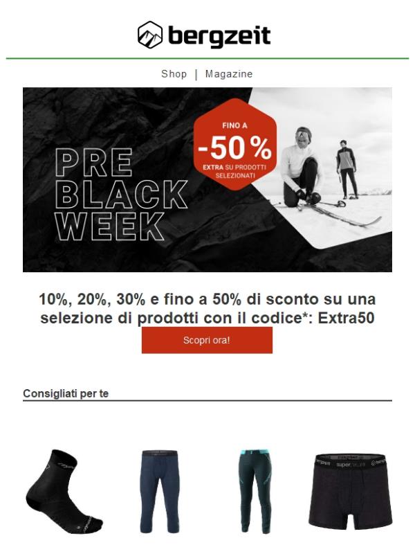 Fino a -50% extra 🔴 Il Black Week è già qui