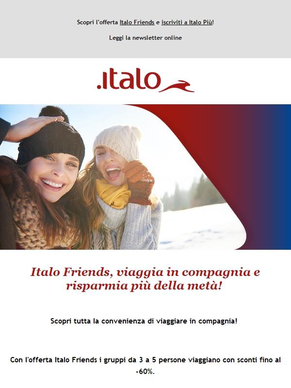 Italo Friends: sconti fino al -60% per viaggiare con gli amici!
