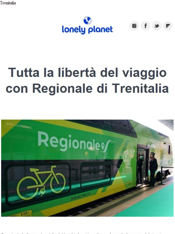 Tutta la libertà del viaggio con Regionale di Trenitalia