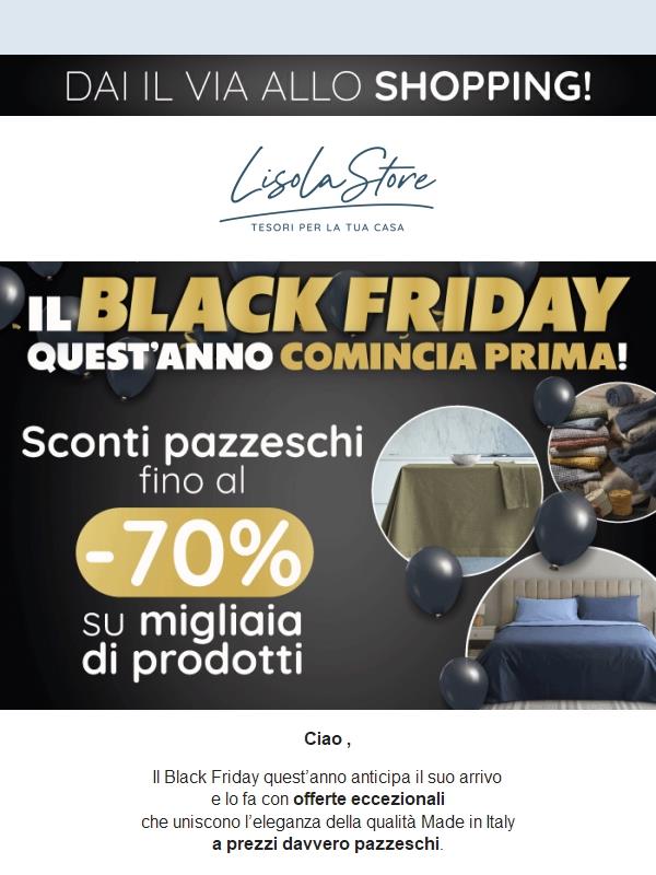 Il Black Friday è arrivato: fino al - 70% su migliaia di prodotti