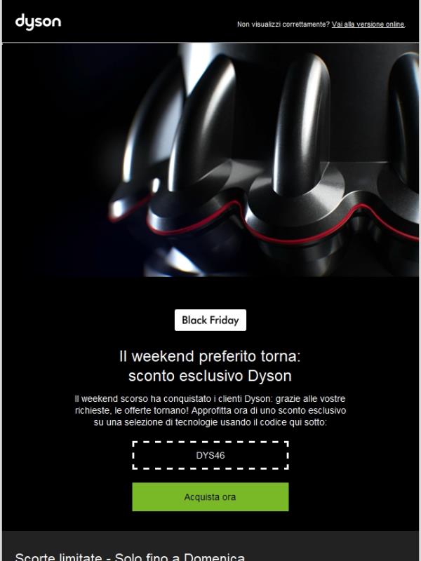 Il weekend preferito torna: sconto esclusivo Dyson