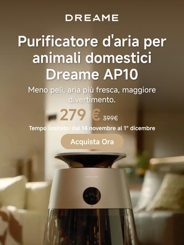 🐾Hai problemi con peli e odori degli animali? Il Dreame AP10 ha la soluzione.