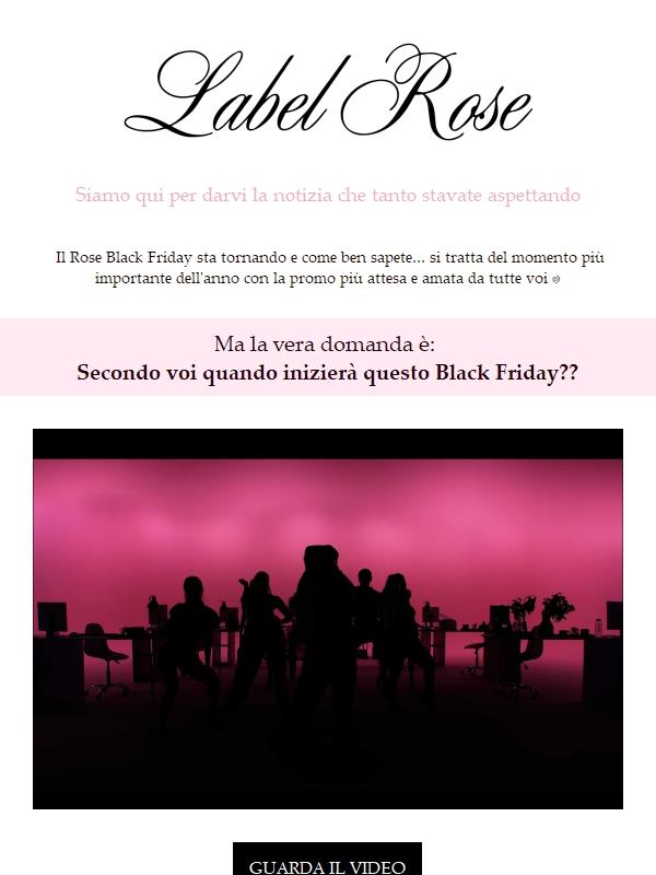 VIDEO TEASER AL ROSE BLACK FRIDAY 🎇 Un assaggio della nostra campagna BF