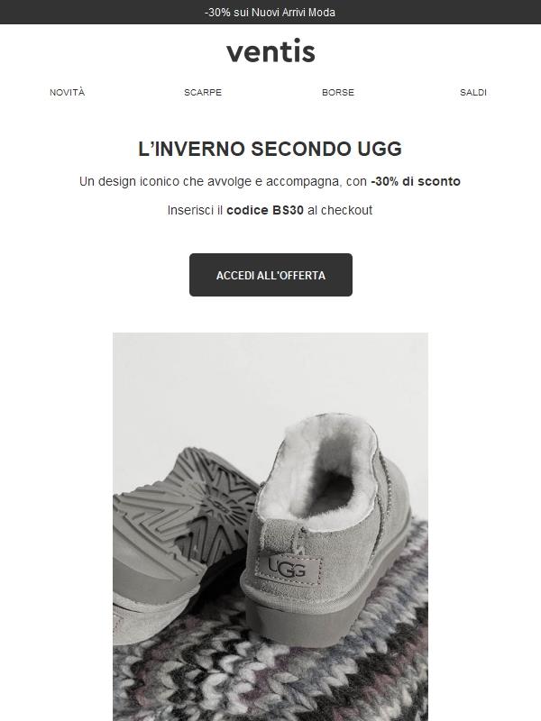 -30% su UGG: l’iconico comfort di stagione