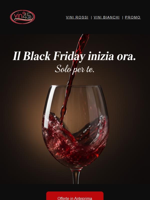 Accesso anticipato: Black Friday vini fino al -50%