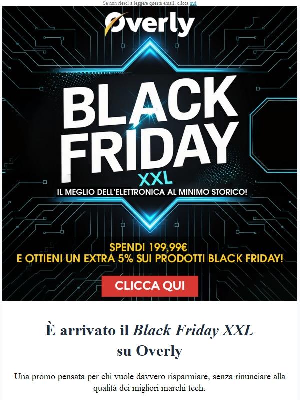 È arrivato il Black Friday XXL su Overly