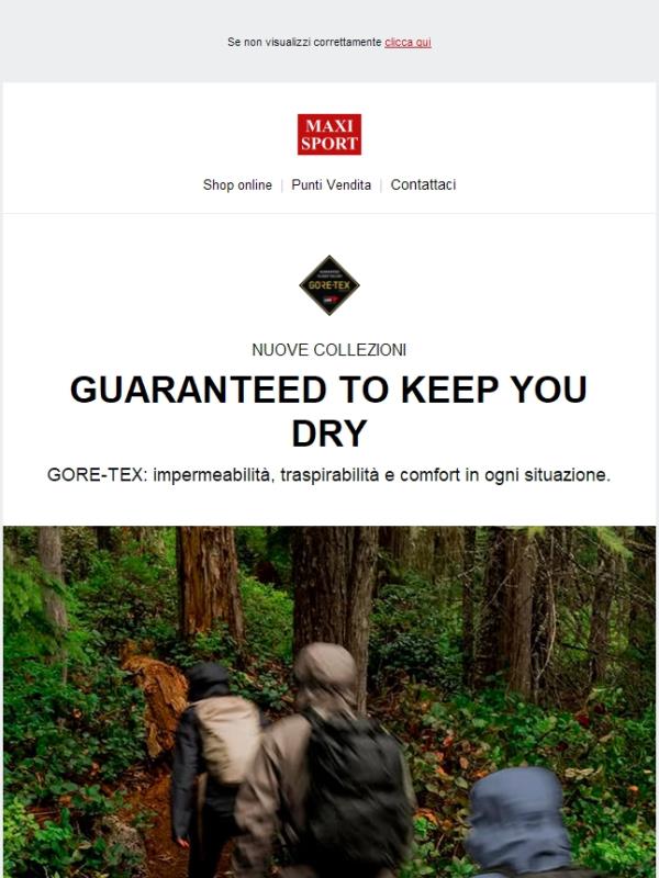 Novità GORE-TEX: Dry. Strong. Ready.