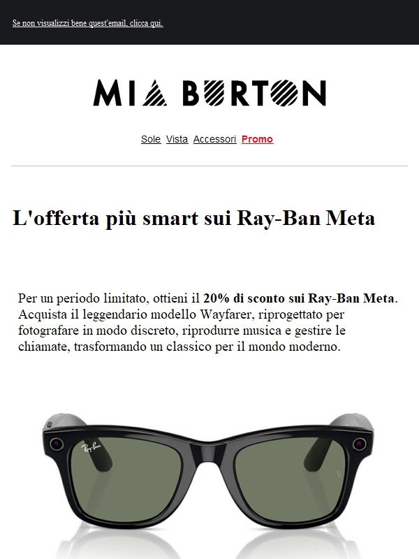 Non perdere la promo Ray‑Ban Meta