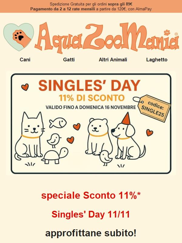 11% di Sconto - ULTIMI GIORNI 🐶🐱🐦🐇🐠 per i nostri amici animali!
