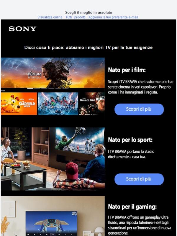 Questo Black Friday, trova il BRAVIA perfetto per te con il nostro aiuto.