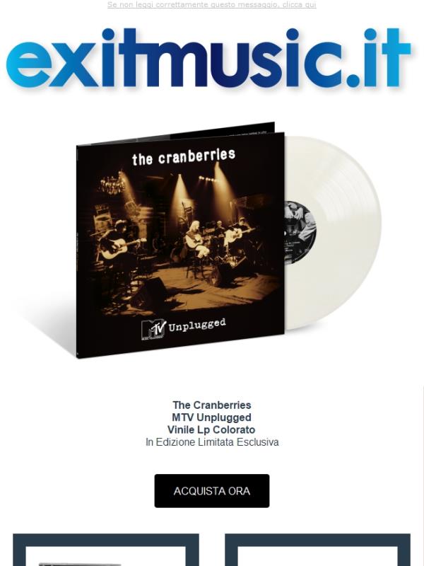 The Cranberries @exitmusic.it Mtv Unplugged White Vinyl Lp Limited Edition