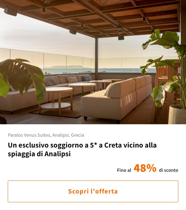 Un esclusivo soggiorno a 5* a Creta vicino alla spiaggia di Analipsi