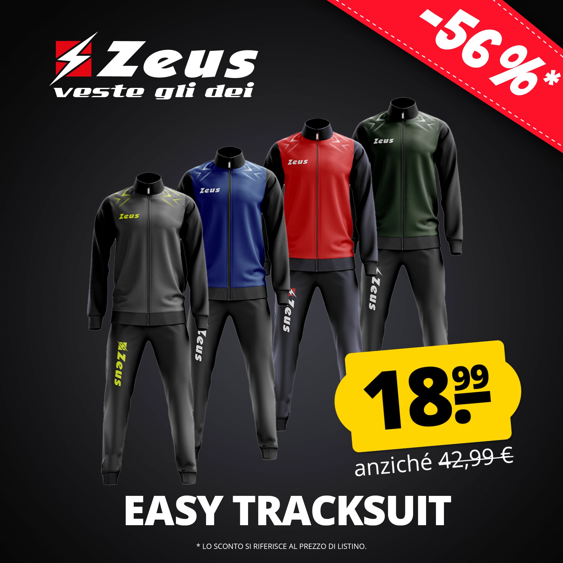 zeus tuta easy tuta sportiva