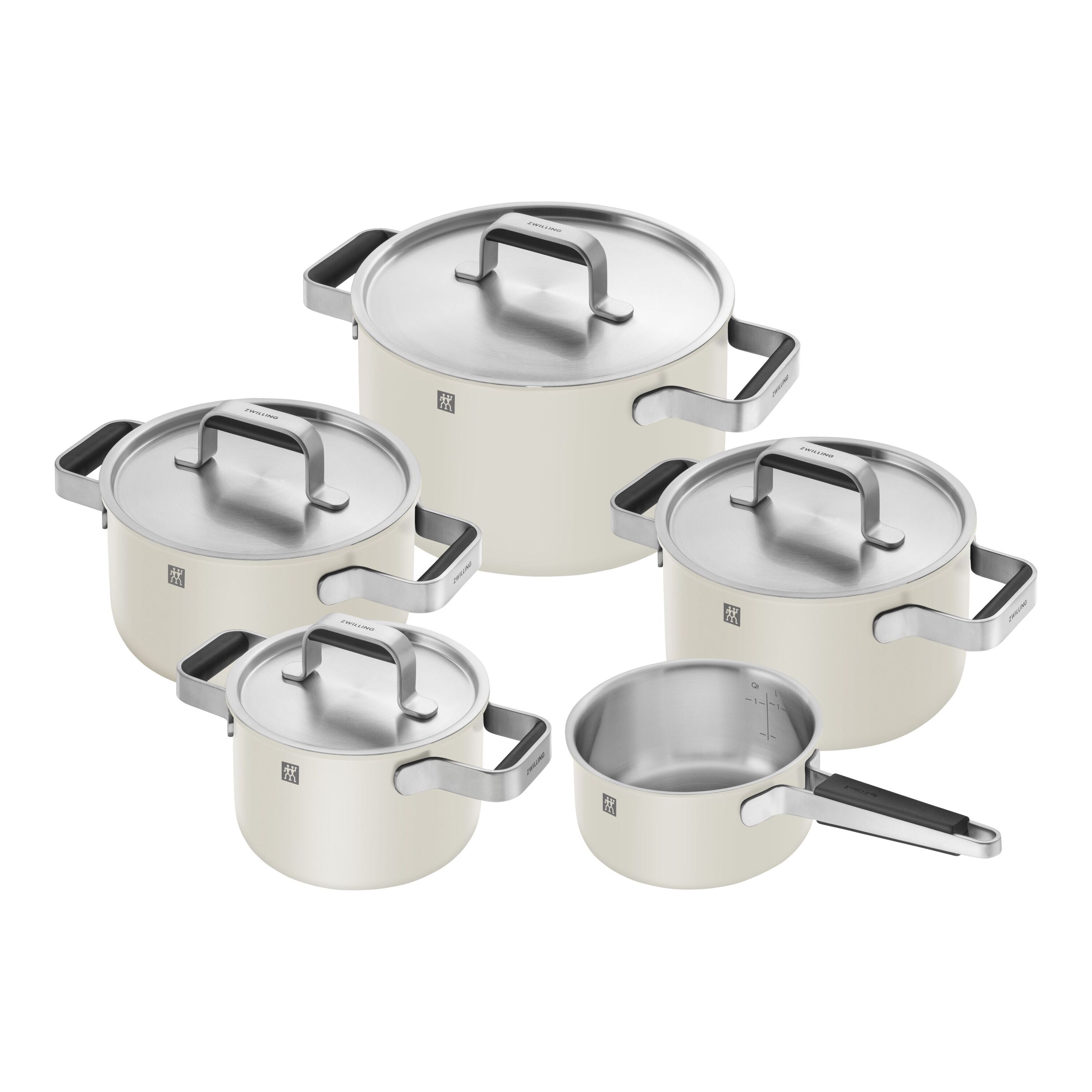 Set de casseroles et poêles, 5-pcs, Inox 18/10