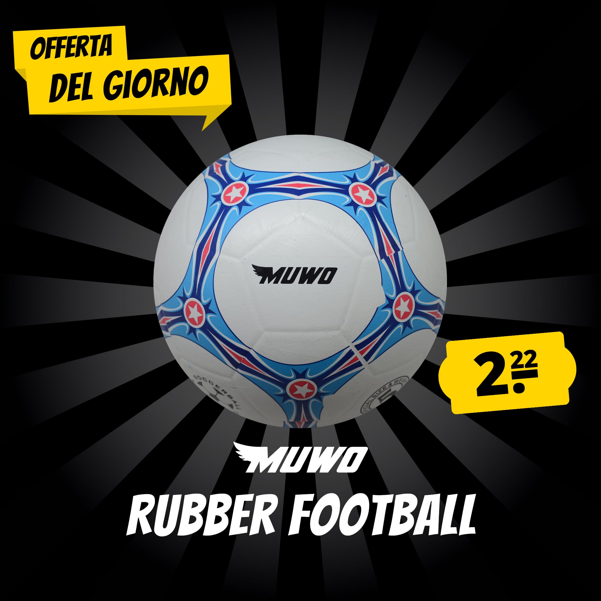 muwo topscorer gomma pallone da calcio bianco