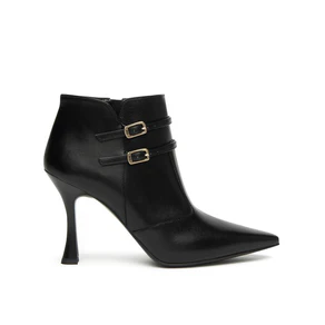 Nero Giardini Stivaletti Donna con Doppio Cinturino in Pelle Nero