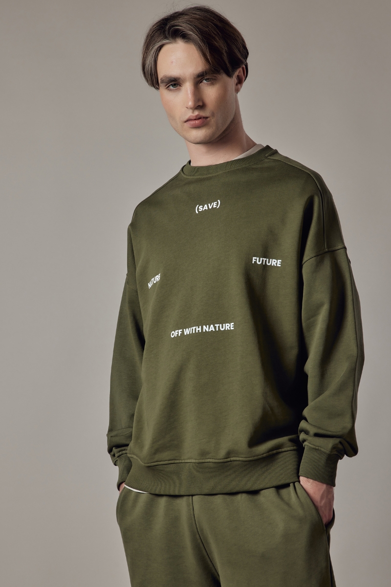 Felpa Girocollo Loose Fit Uomo