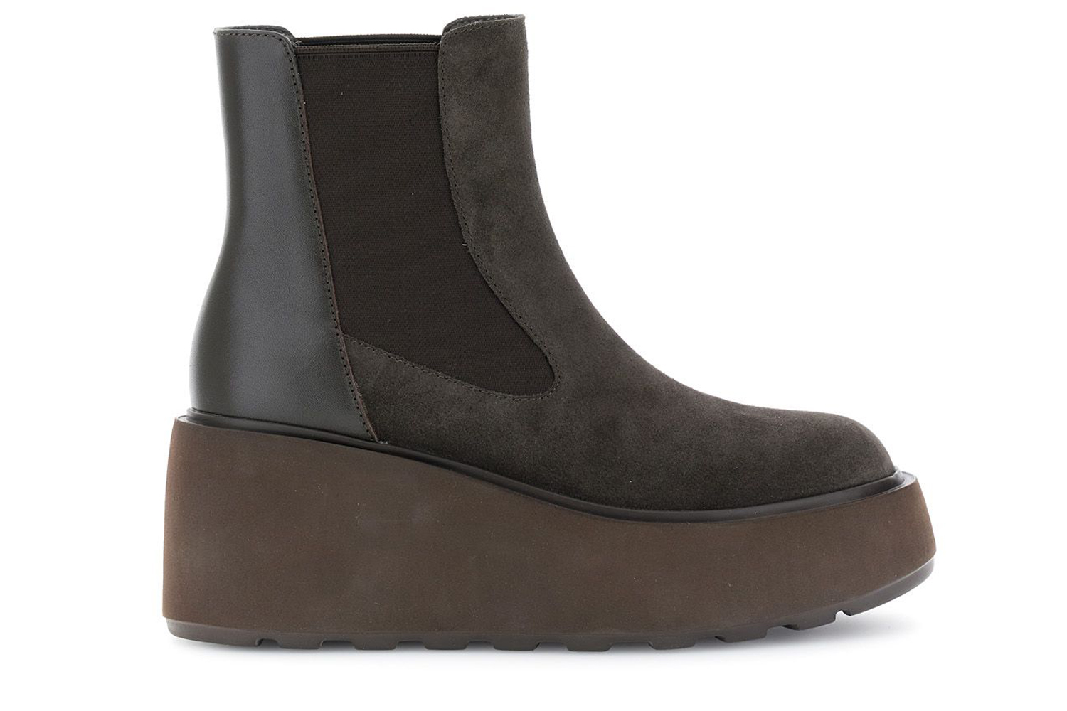 Image of tronchetti in pelle scamosciata e pelle con elastico t.moro