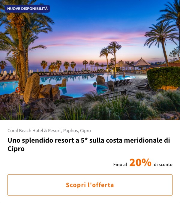 Uno splendido resort a 5* sulla costa meridionale di Cipro