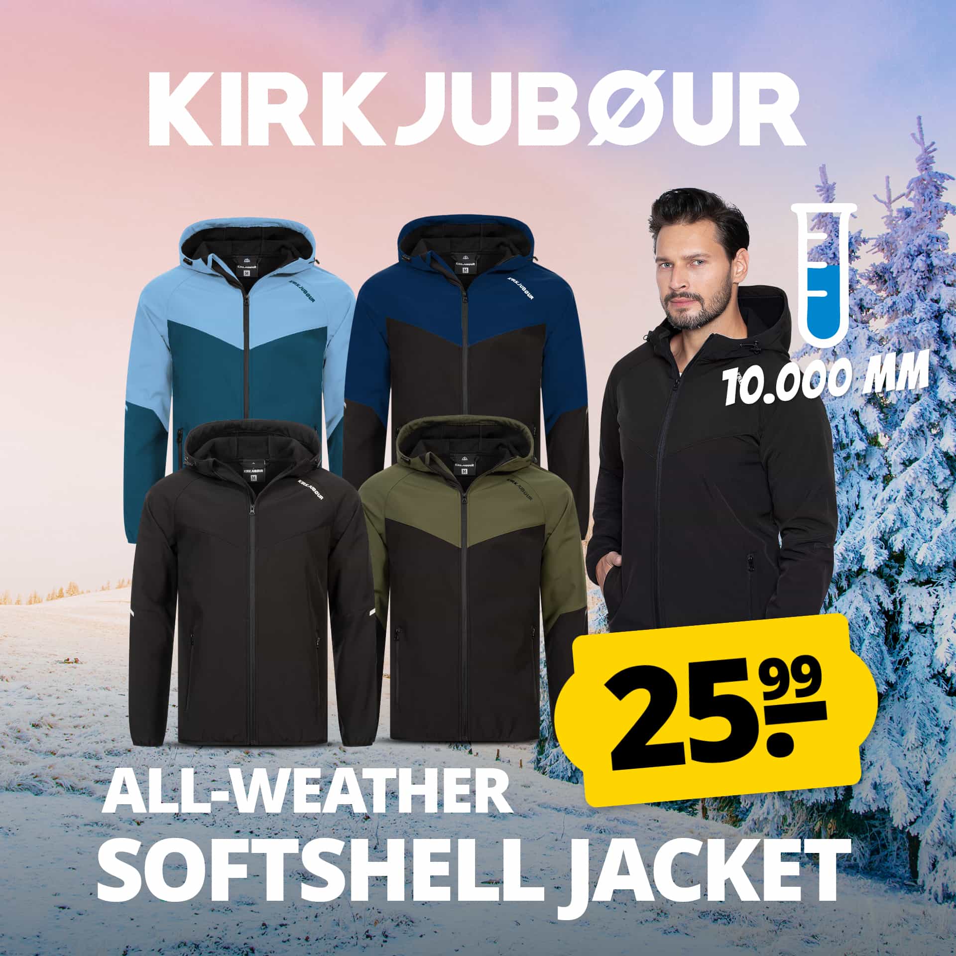 Kirkjubuor njordr uomo giacca softshell colonna d acqua 10.000 mm