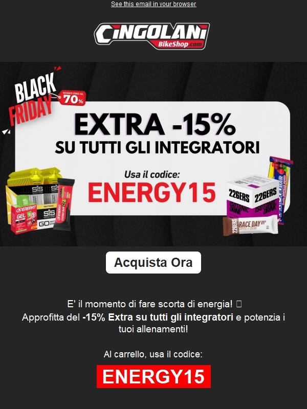 💥EXTRA -15% su INTEGRATORI 🔋