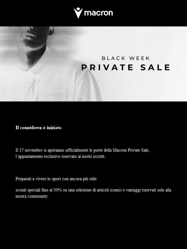 Macron Private Sale - dal 17 novembre