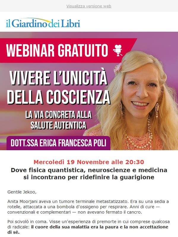 Webinar gratuito Dott.ssa Poli: Fisica quantistica + Neuroscienze + Guarigione