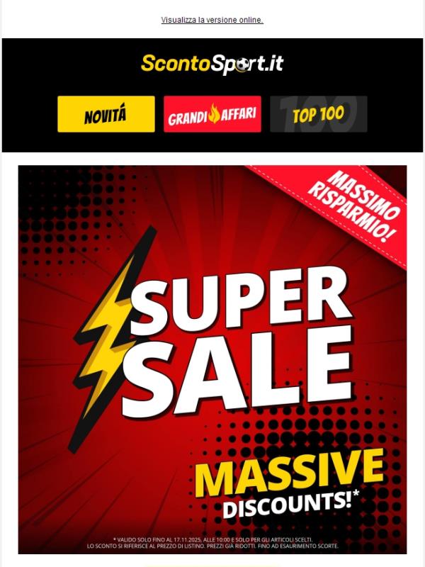 ⚡ Super Sale ⚡ Solo fino ad esaurimento scorte!