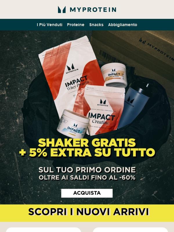 Primo Ordine? Shaker Gratis + 5% Extra 😍