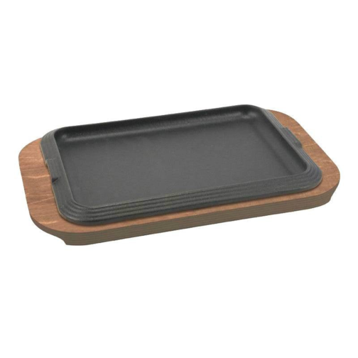 30x22 cm - Basic Cast Iron Dish With Wooden Support
