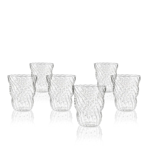 37 cl - Twist Pua Borosilicate Glass Water Glass - Set of 6 Pieces - White