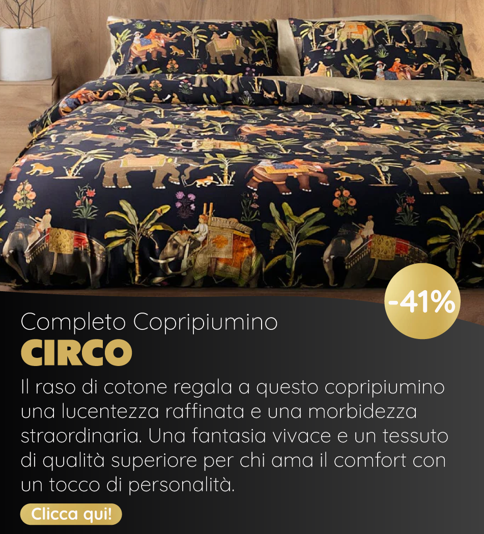 Completo Copripiumino in Raso di Cotone Fantasia - Circo