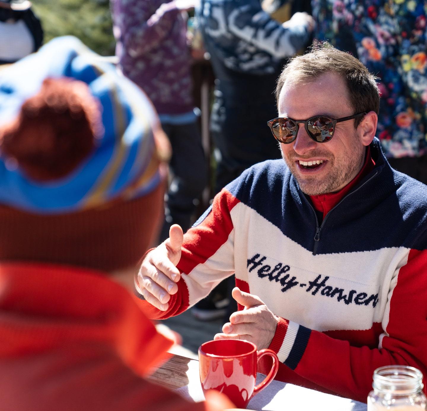 Man wearing Helly Hansen sweater