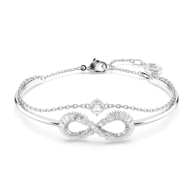 Bangle Hyperbola, Infinito, Bianco, Placcato rodio