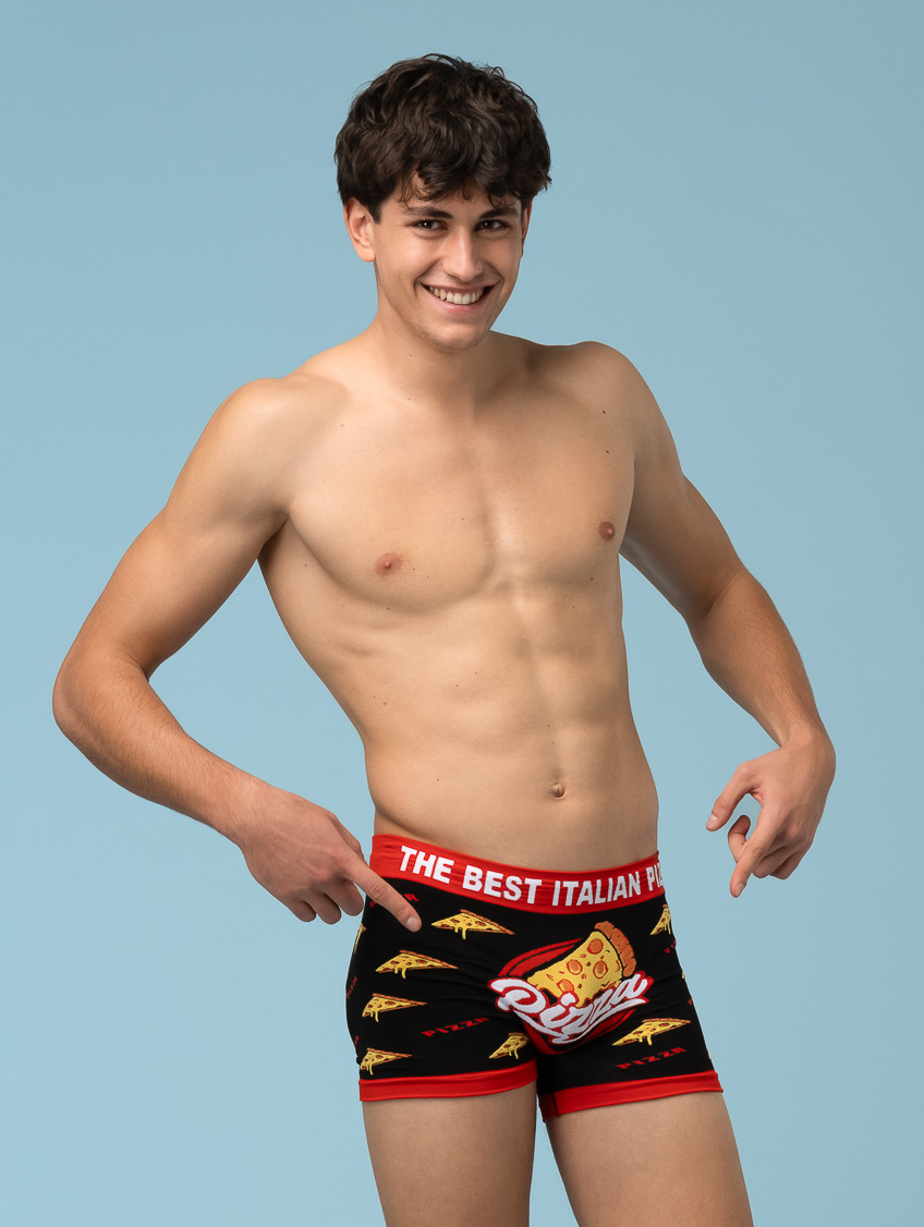 Image of Boxer Uomo Pizza - S/m - Nero