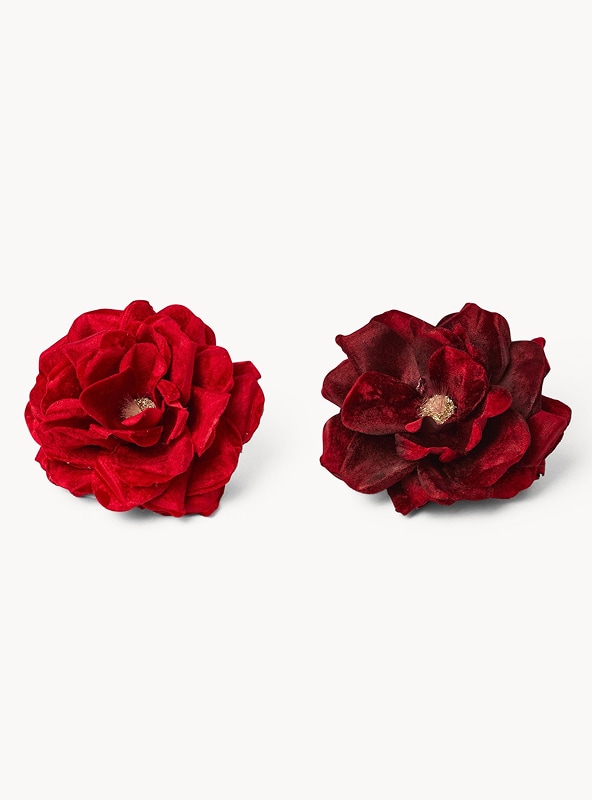 Rosa in velluto con clip