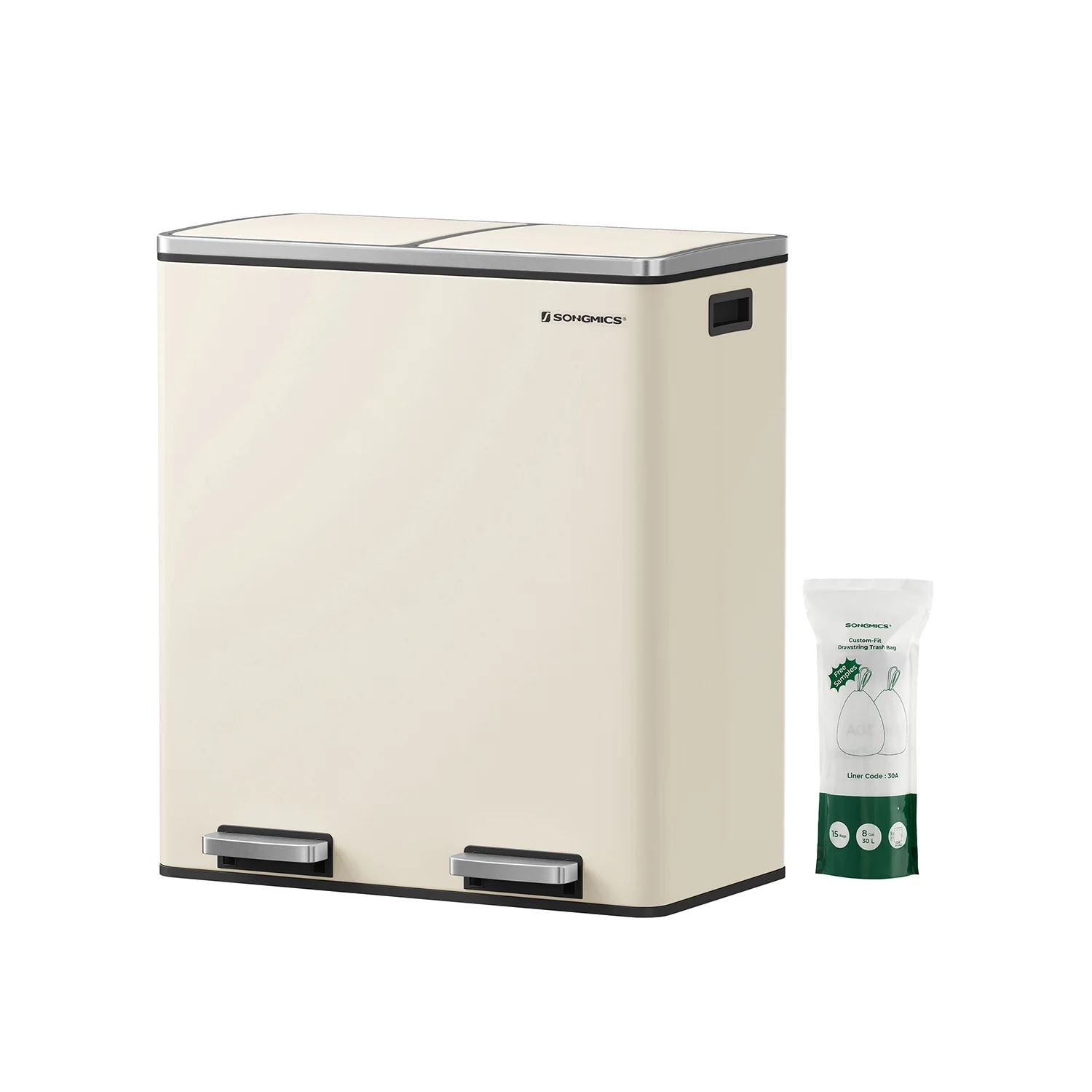 Image of Pattumiera per Spazzatura Differenziata Pedali e Coperchi a Cerniera