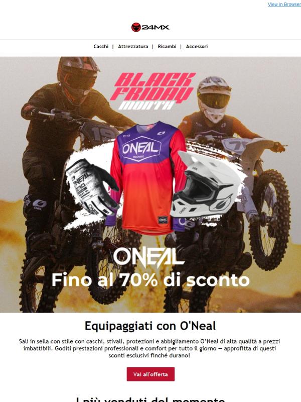 Risparmia fino al 70% sull’attrezzatura O’Neal