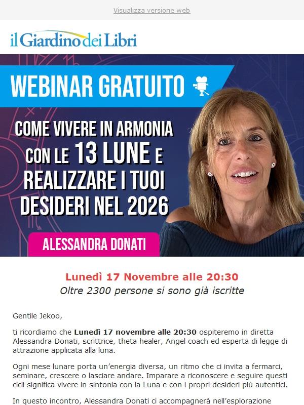Domani webinar con Alessandra Donati: 13 Lune e i tuoi desideri 2026